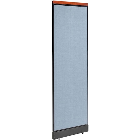 Interion By Global Industrial Interion Deluxe Office Partition Panel with Pass Thru Cable, 24-1/4inW x 77-1/2inH, Blue 694752PBL